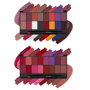 MARS Infinity Lip Palette | Demi Matte | 16 Colors to Infinte Lipstick Colors | Free Spatula cum Applicator (36.0 gm) (01+02-Multicolor)